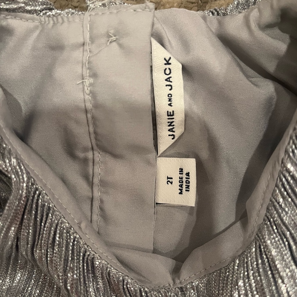 Janie and Jack Metallic Silver Dress 2T - Picture 3 of 3
